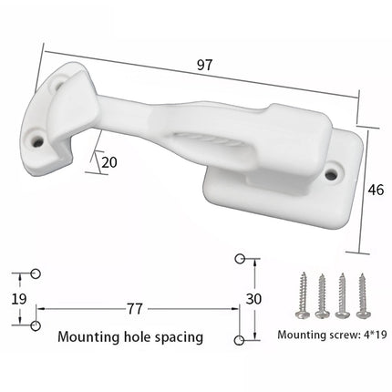 Nylon Rv Cabinet Latch Lock For Camper Trailer Boat Easy Install Secure Door Catch Holder White Black Travel Accessory Construction White