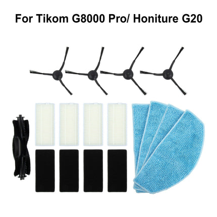 Luolandi Main Roller Brush For Tikom G8000 Pro/Honiture G20 Vacuum Cleaner Accessories Roller Side Brush Filter Mop Cloths Sweeper Part E