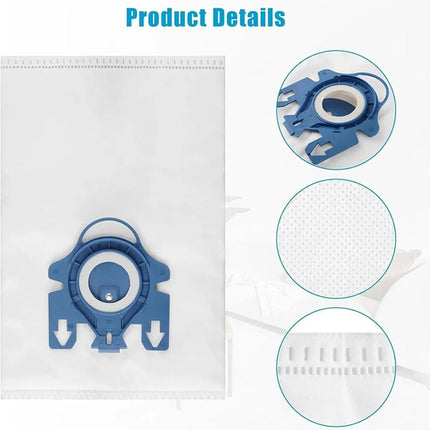 10 Pack Vacuum Cleaner Bags for Miele Classic C1 C2 C3 S227 S240, S5, S8 Blue dust bag