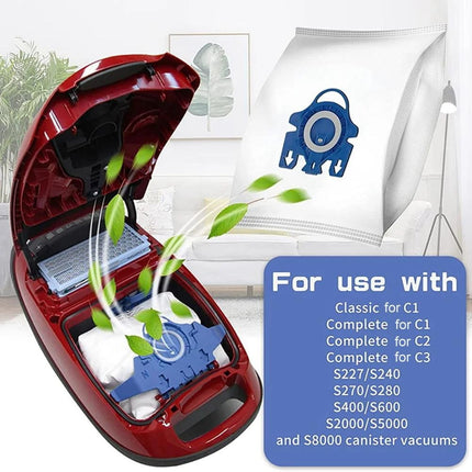 10 Pack Vacuum Cleaner Bags for Miele Classic C1 C2 C3 S227 S240, S5, S8 Blue dust bag