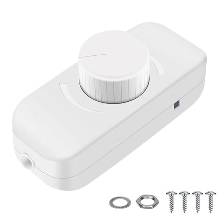 Inline Dimmer Switch For 12V 24V Led Lights Frequency Adjustable Push On/Off Rotary Control For Smooth Brightness Adjustment White