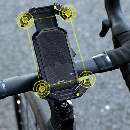 Adjustable Motorcycle Phone Holder With Silicone Protection For Secure Locking Green
