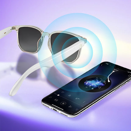 Smart Glasses with Wireless Earbuds, Lightweight Glasses With Blue Light Protection Wireless Bluetooth 5.3 Headset Function Built-in Music And Speakers Support For And Voice Black