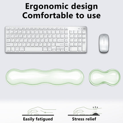 Gel Wrist Rest For Keyboard, Silicone Gel Keyboard and Mouse Wrist Rest Set, Cool Soft Ergonomic Wrist Rest, Relax Your Wrist, for Laptop Computer Office & Home Green