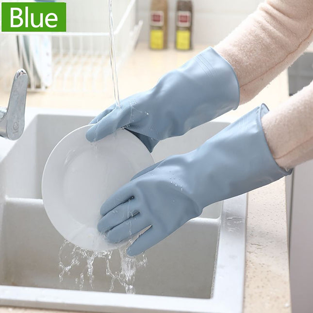 1 Pairs Rubber Gloves for Dishwashing Cleaning Cotton Lined Household Gloves Waterproof Gloves – product detail
