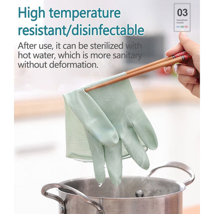 1 Pairs Rubber Gloves for Dishwashing Cleaning, Cotton Lined Household Gloves, Waterproof Gloves for Kitchen Bathroom, Reusable Gloves, Food Grade Non-Slip Household Kitchen Gloves Light blue,M