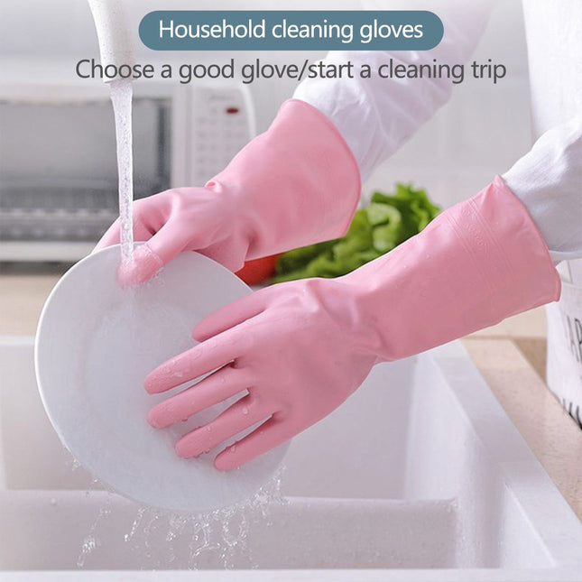 1 Pairs Rubber Gloves for Dishwashing Cleaning Cotton Lined Household Gloves Waterproof Gloves – product detail