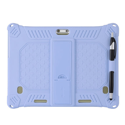10,10.1 inch Silicone Tablet Case with Stylus Pen & Shoulder Strap, Universal Shockproof Silicone Cover Case,Soft Portable Protective Cover for Android Tablet PC Purple