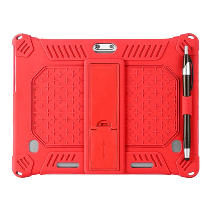 10,10.1 inch Silicone Tablet Case with Stylus Pen & Shoulder Strap, Universal Shockproof Silicone Cover Case,Soft Portable Protective Cover for Android Tablet PC Red