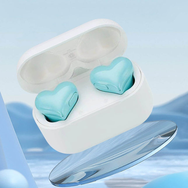 Heart Shaped Earbuds Stylish Headphones HiFi Stereo Sound Waterproof Bluetooth 5.3 Earphones