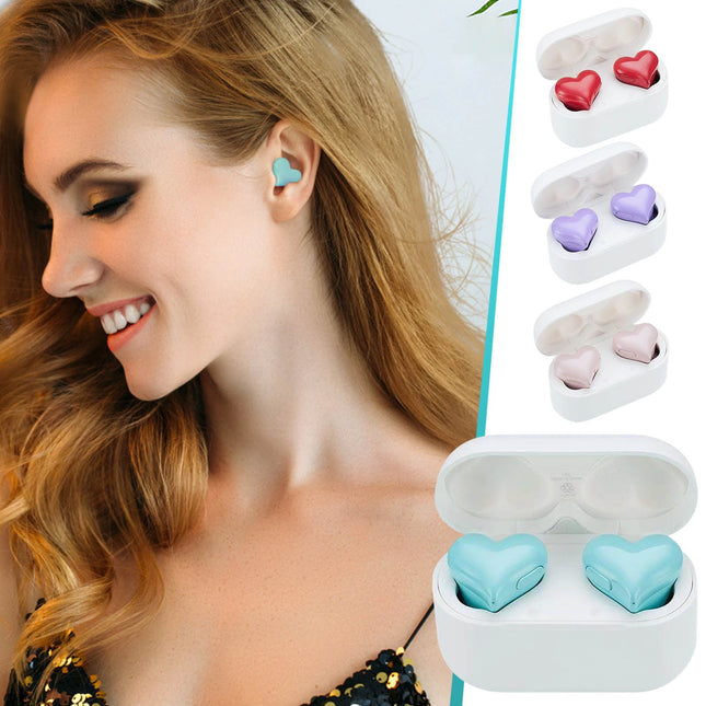 Heart Shaped Earbuds Stylish Headphones HiFi Stereo Sound Waterproof Bluetooth 5.3 Earphones – product detail