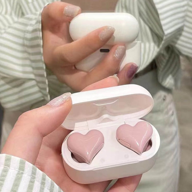 Heart Shaped Earbuds Stylish Headphones HiFi Stereo Sound Waterproof Bluetooth 5.3 Earphones – product detail