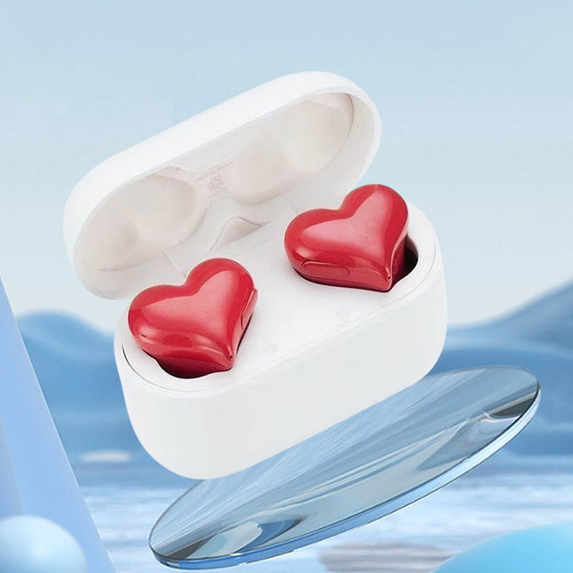 Heart Shaped Earbuds Stylish Headphones HiFi Stereo Sound Waterproof Bluetooth 5.3 Earphones