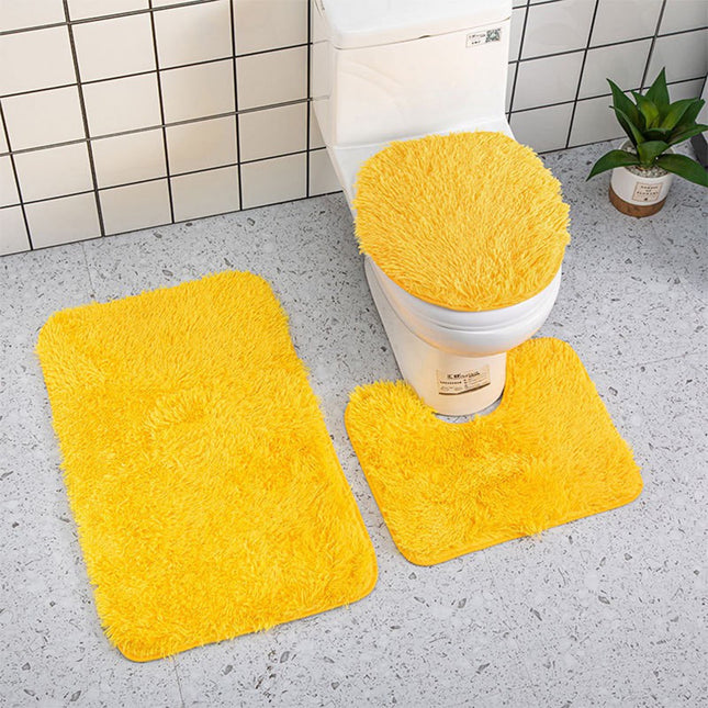 Ultra Soft Bathroom Rug Set 3 Piece-Includes Water Absorbent Non-Slip Bath Rug Contour Mat Toilet