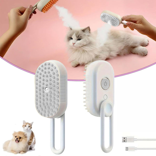 Pet Spray Massage Comb with V1189-LWWAL-20260401-05322 in White