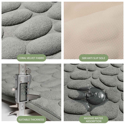 40 x 24 Inch Cotton Bathroom Floor Mat - Super Soft, Water Absorbent, Non-Slip, Machine Washable, Ideal for Bathroom, Bedroom, and Kitchen Red