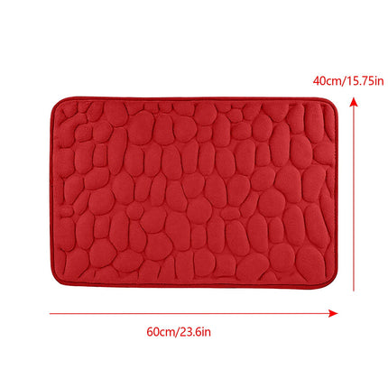 40 x 24 Inch Cotton Bathroom Floor Mat - Super Soft, Water Absorbent, Non-Slip, Machine Washable, Ideal for Bathroom, Bedroom, and Kitchen Red