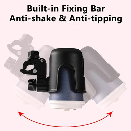 2-in-1 Bicycle Cup Holder with Mobile Phone Holder - Universal Water Bottle Holder, Coffee & Tea Mug Holder, for Electric Bike, Bicycle, Motorcycle, Stroller, Walker - Fits Phones Up to 6.5 Inches