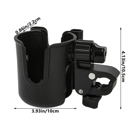 2-in-1 Bicycle Cup Holder with Mobile Phone Holder - Universal Water Bottle Holder, Coffee & Tea Mug Holder, for Electric Bike, Bicycle, Motorcycle, Stroller, Walker - Fits Phones Up to 6.5 Inches