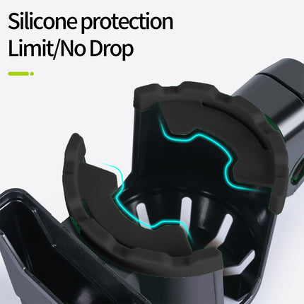 2-in-1 Adjustable Drink Holder,Universal Cup Holder with Cell Phone Holder,Large Diameter Design Bike Cup Holder for Wheelchair Walker Bike Free Size Black