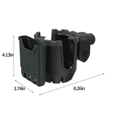 2-in-1 Adjustable Drink Holder,Universal Cup Holder with Cell Phone Holder,Large Diameter Design Bike Cup Holder for Wheelchair Walker Bike Free Size Green, Black, Orange