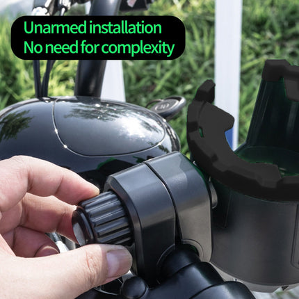 2-in-1 Adjustable Drink Holder,Universal Cup Holder with Cell Phone Holder,Large Diameter Design Bike Cup Holder for Wheelchair Walker Bike Free Size Green, Black, Orange