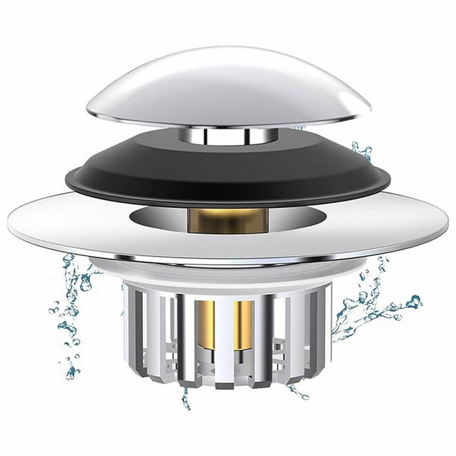 Universal Bath Drain Stopper and Cover Bathtub Drain Stopper Replaces Lift and Turn Tip-Toe and