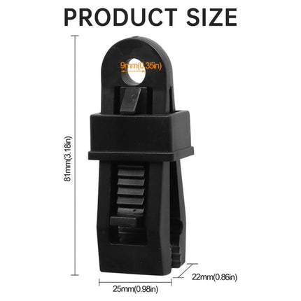 Tarp Clips Heavy Duty Lock Grip,Tarp Clamps for Cover Awnings, Outdoor Camping, Caravan Canopies, Car Covers, 10 PCS Per Pack (Black) 0.98x0.86x3.18 0.98" x 0.86" x 3.18" Black