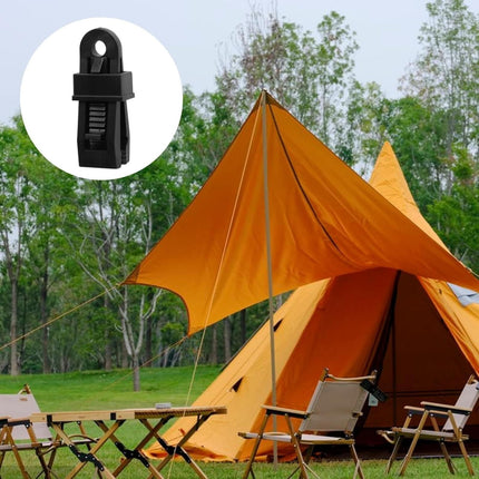Tarp Clips Heavy Duty Lock Grip,Tarp Clamps for Cover Awnings, Outdoor Camping, Caravan Canopies, Car Covers, 10 PCS Per Pack (Black) 0.98x0.86x3.18 0.98" x 0.86" x 3.18" Black