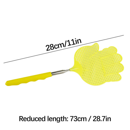 Extendable Fly Swatter, Stainless Steel Fly Swatter, Hand Fly Swatters with Rubber Handle,Retractable Stainless Steel Fly Swatter Yellow