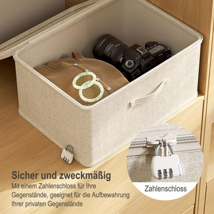 Locking Adult Game Toy Storage Organizer Lock Box Toy Storage Bins Women and Men Game Toys Storage Bags with 2 Drawstring Bags, Large capacity (Beige) 11.8x7.8x5.5 11.8" x 7.8" x 5.5" Beige