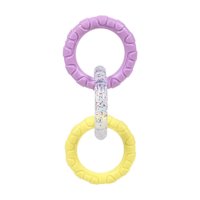 3-Ring Tug Dog Toy Interactive Tug Pull Toy for Training and Teeth Cleaning Indestructible Rubber in Orange