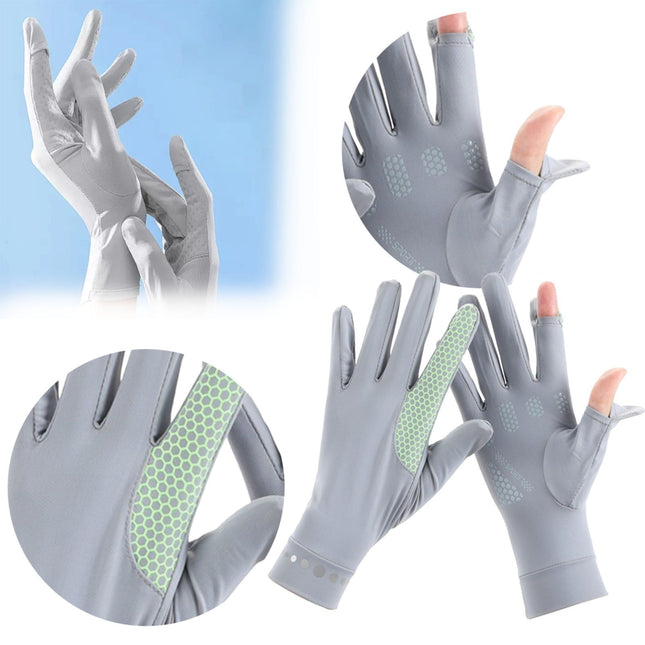 Mens Women Driving Gloves Summer UV Sun Protection Gloves Non-Slip Touchscreen Ice-Silk Sunblock Gloves – product detail