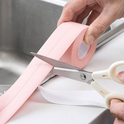 Kitchen & Bathroom Mildew-Proof Caulk Tape,PE Self-Adhesive Waterproof Sealing Strip for Bathtub, Shower & Toilet,Waterproof Caulk Strip, Bathroom Caulk Tape, Kitchen Sealing Tape(Grey) Pink