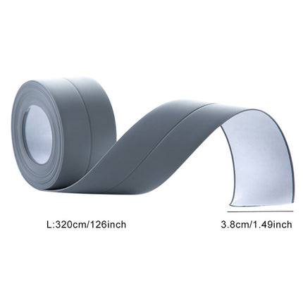 Kitchen & Bathroom Mildew-Proof Caulk Tape,PE Self-Adhesive Waterproof Sealing Strip for Bathtub, Shower & Toilet,Waterproof Caulk Strip, Bathroom Caulk Tape, Kitchen Sealing Tape(Grey) White
