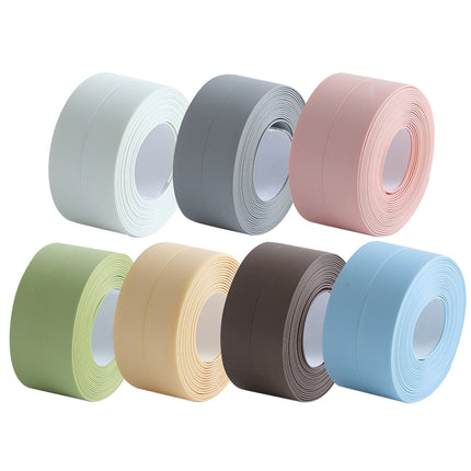 Kitchen & Bathroom Mildew-Proof Caulk Tape,PE Self-Adhesive Waterproof Sealing Strip for Bathtub, Shower & Toilet,Waterproof Caulk Strip, Bathroom Caulk Tape, Kitchen Sealing Tape(Grey) White