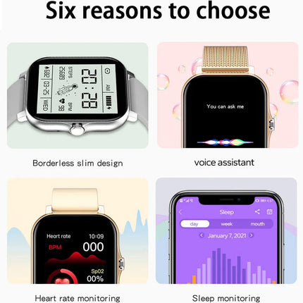 Smart Watch for Android and iPhone,Full Touch Screen with Call Function, Fitness Tracker for Music and Sleep Monitoring, IP67 Waterproof Smartwatch Compatible Unisex Design C