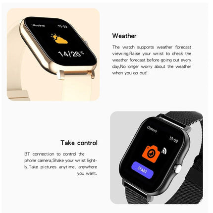 Smart Watch for Android and iPhone,Full Touch Screen with Call Function, Fitness Tracker for Music and Sleep Monitoring, IP67 Waterproof Smartwatch Compatible Unisex Design C