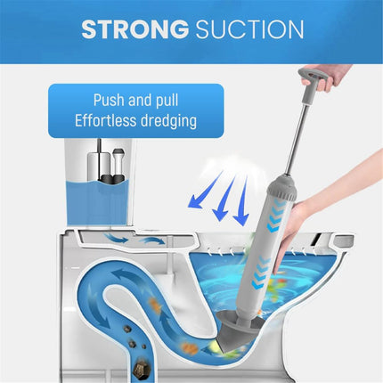 Toilet Plunger, Powerful Toilet Plunger, Heavy Duty High Pressure Thrust Plunge, Remover Tool to Unblock Toilet Blockage, All Purpose Power Plungers for Bathrooms Cleaning (Green/1 Pcs) 18.8x5.11 18.8" x 5.11" Gray