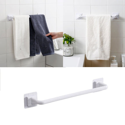 Self Adhesive Towel Bar, Heavy Duty No Drill Hand Towel Hanger for Bathroom and Kitchen Towel Storage Self, (Black/1 Pcs) 15Inches 10.63" White