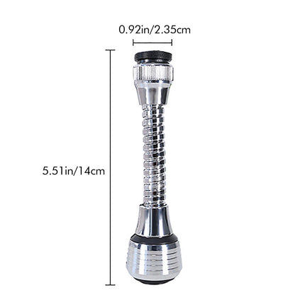 Flexible Faucet Sprayer Attachment, Heavy Duty 360 ° Kitchen Sink Aerator, Extender ABS Polished Chrome for Cold Hot Water (Silver/2 Pack) 5.51x2.35 5.51" x 2.35" Silver