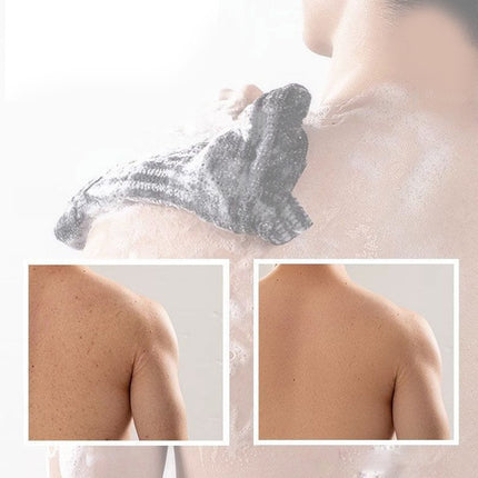 Exfoliating Washcloth Towel,Extra Rough Body & Back Scrubber for Use in Shower Bath, Long Exfoliating Body Scrubber, Exfoliator Shower Towel for Men Women, 39.37x9.84 39.37" x 9.84" Black