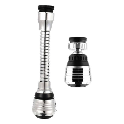 Flexible Faucet Sprayer Attachment, 360 ° Heavy Duty Kitchen Sink Aerator Extender ABS Polished Chrome for Cold Hot Water (Silver/1 Pcs) 0.94x2.55 0.94" x 2.55" Silver*2