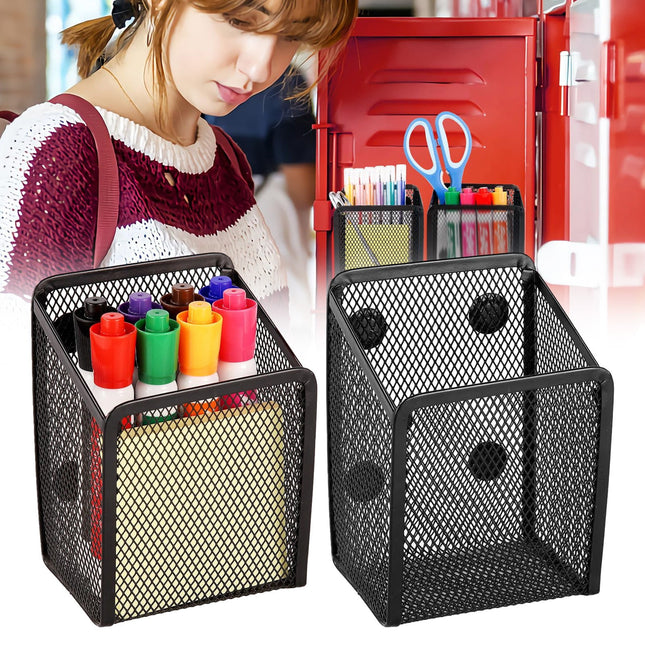Magnetic Pencil Holder Magnets Marker Holder Mesh Storage Basket Organizer with Extra Strong Magnet – product detail