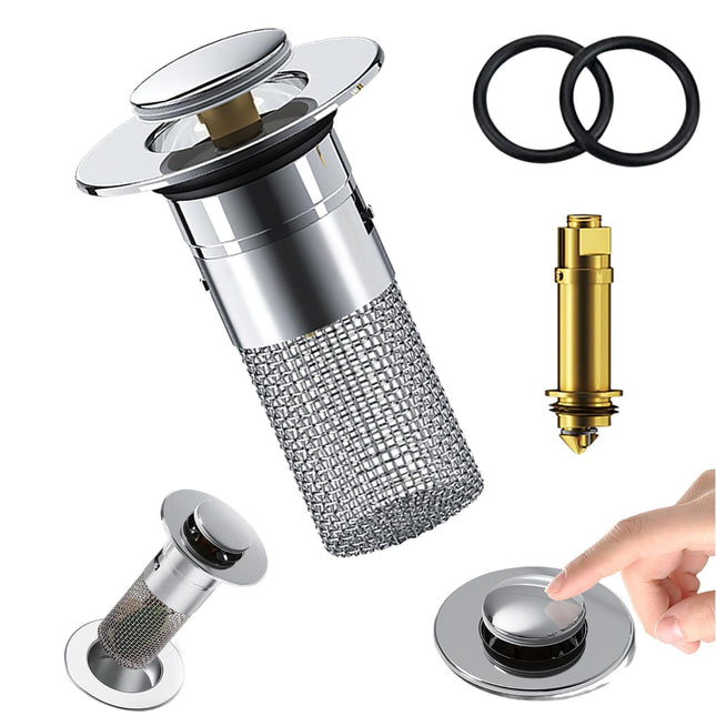 Bathroom Sink Stopper Heavy Duty Hair Catcher Pop Up Sink Drain Filter for Bathroom Sink – product detail