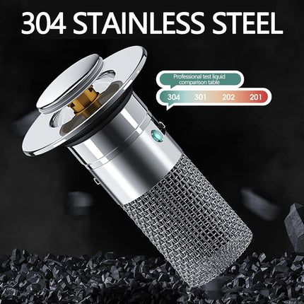Bathroom Sink Stopper, Heavy Duty Hair Catcher, Pop Up Sink Drain Filter, for Bathroom Sink Stopper Replacement， Hair Catcher with Removable Stainless Steel Filter Basket, 1 Pcs, 2.36x3.15 2.36" x 3.15" Silver
