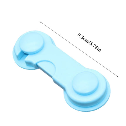 Cabinet Locks for Pet Safety, Plastic Latches with Adhesive for Drawer Cupboards Closet and Pantry Door, Fridge Lock for Protecting Dog and Cat, 2 Pcs, 3.74 Inches 3.74" Blue