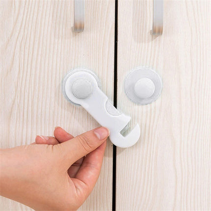 Cabinet Locks for Pet Safety, Plastic Latches with Adhesive for Drawer Cupboards Closet and Pantry Door, Fridge Lock for Protecting Dog and Cat, 2 Pcs, 3.74 Inches 3.74" Blue