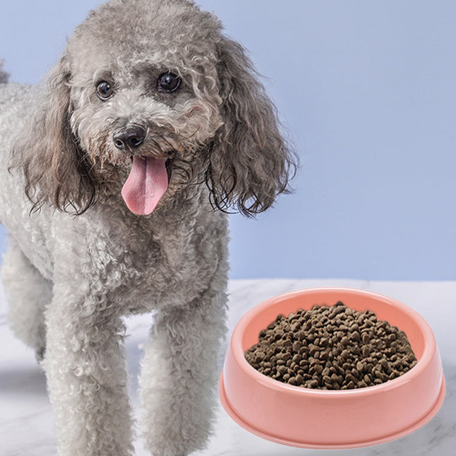 Plastic Dog Bowl Non Slip Candy Color Plastic Pet Food Bowl Shallow Cat Food Dish – product detail