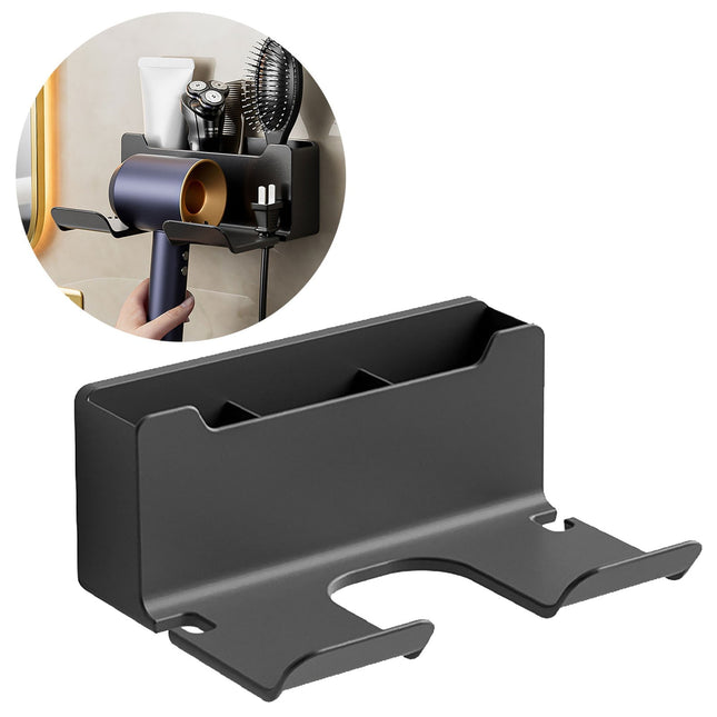 1 Pack Hair Dryer Holder Wall Mount Self Adhesive Waterproof Blow Dryer Rack Storage Organizer – product detail